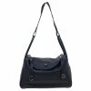 Hermes Noir Taurillon Palladium Hardware Lindy 34 CM For Women