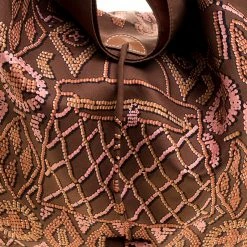 Hermes Brown Printed Kelly En Perles Silk And Swift Leather Silky City Bag For Women -Deals Hermes Store luxury women hermes used handbags p129188 005