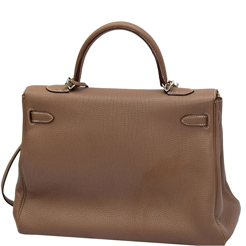 Hermes Etoupe Togo Leather Palladium Hardware Kelly Retourne 35 Bag For Women 4 Hermes Etoupe Togo Leather Palladium Hardware Kelly Retourne 35 Bag For Women - Image 2
