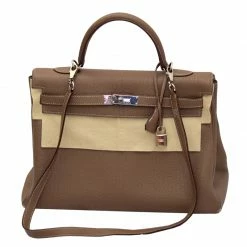 Hermes Etoupe Togo Leather Palladium Hardware Kelly Retourne 35 Bag For Women 15 Hermes Etoupe Togo Leather Palladium Hardware Kelly Retourne 35 Bag For Women -Deals Hermes Store luxury women hermes used handbags p129556 0006