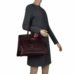 Hermes Bordeaux Togo Leather Gold Hardware Birkin 35 Bag For Women -Deals Hermes Store luxury women hermes used handbags p129686 0002