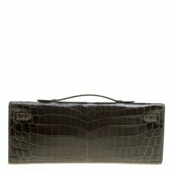 Hermes Olive Green Niloticus Crocodile Kelly Cut Clutch For Women 17 Hermes Olive Green Niloticus Crocodile Kelly Cut Clutch For Women -Deals Hermes Store luxury women hermes used handbags p129689 0004