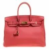 Hermes Rose Lipstick Togo Leather Gold Hardware Birkin 35 Bag For Women