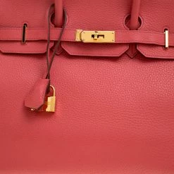 Hermes Rose Lipstick Togo Leather Gold Hardware Birkin 35 Bag For Women -Deals Hermes Store luxury women hermes used handbags p129701 0005
