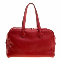 Hermes Rougue Garance Togo Leather Victoria II Bag For Women -Deals Hermes Store luxury women hermes used handbags p129728 0004