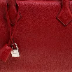 Hermes Rougue Garance Togo Leather Victoria II Bag For Women -Deals Hermes Store luxury women hermes used handbags p129728 0005
