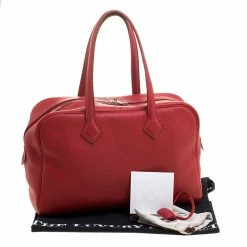 Hermes Rougue Garance Togo Leather Victoria II Bag For Women -Deals Hermes Store luxury women hermes used handbags p129728 0012