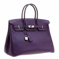 Hermes Ultraviolet Togo Leather Palladium Hardware Birkin 35 Bag For Women -Deals Hermes Store luxury women hermes used handbags p129864 0003