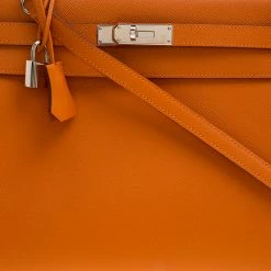 Hermes Orange Epsom Leather Palladium Hardware Kelly Sellier 32 Bag For Women -Deals Hermes Store luxury women hermes used handbags p129870 0005