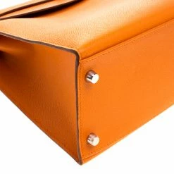 Hermes Orange Epsom Leather Palladium Hardware Kelly Sellier 32 Bag For Women -Deals Hermes Store luxury women hermes used handbags p129870 0014