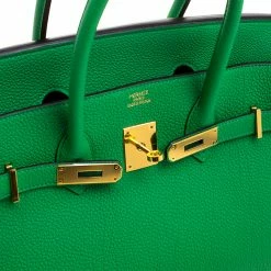 Hermes Bambou Clemence Leather Gold Hardware Birkin 35 Bag For Women -Deals Hermes Store luxury women hermes used handbags p129915 0010