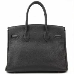 Hermes Noir Taurillon Clemence Leather Gold Hardware Birkin 30 Bag For Women -Deals Hermes Store luxury women hermes used handbags p130459 0003