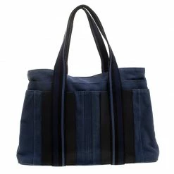 Hermes Blue Canvas Fourre Tout Tote For Women