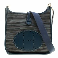 Hermes Blue Izmir Vibrato Multicolor Leather Evelyne I PM Bag For Women