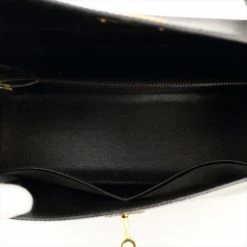 Hermes Noir Box Calf Leather Gold Hardware Kelly Sellier 32 Bag For Women -Deals Hermes Store luxury women hermes used handbags p133092 005
