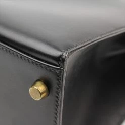 Hermes Noir Box Calf Leather Gold Hardware Kelly Sellier 32 Bag For Women -Deals Hermes Store luxury women hermes used handbags p133092 011