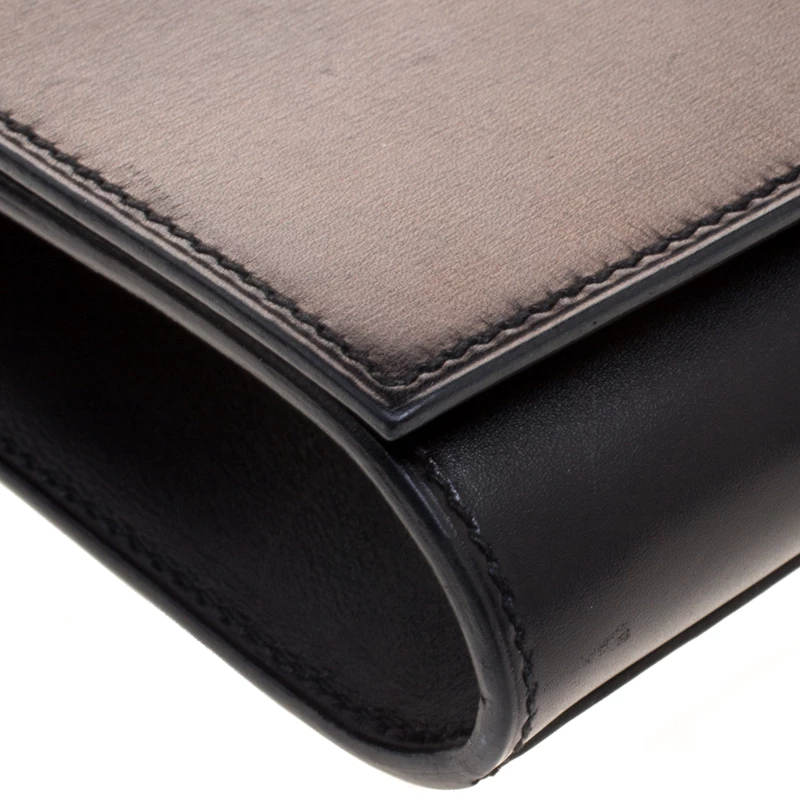 Hermes Metallic Black Box Leather Medor 29 Clutch For Women 12 Hermes Metallic Black Box Leather Medor 29 Clutch For Women - Image 10