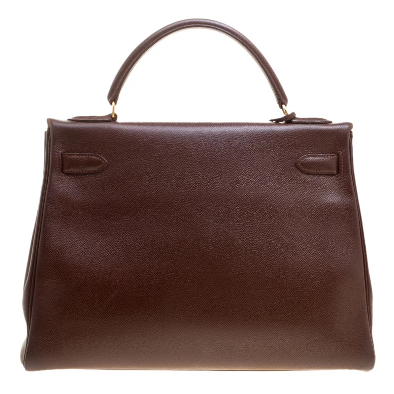 Hermes Brulee Veau Grain Lisse Leather Gold Hardware Kelly Retourne 32 Bag For Women 6 Hermes Brulee Veau Grain Lisse Leather Gold Hardware Kelly Retourne 32 Bag For Women - Image 4