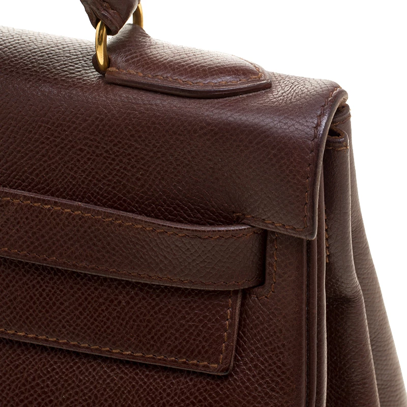 Hermes Brulee Veau Grain Lisse Leather Gold Hardware Kelly Retourne 32 Bag For Women 16 Hermes Brulee Veau Grain Lisse Leather Gold Hardware Kelly Retourne 32 Bag For Women - Image 14