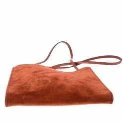 Hermes Dark Orange Suede Onimaitou Pochette PM Bag For Women -Deals Hermes Store luxury women hermes used handbags p137856 0006
