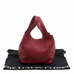Hermes Rouge Garance Clemence Leather Picotin Lock PM Bag For Women -Deals Hermes Store luxury women hermes used handbags p137889 0010