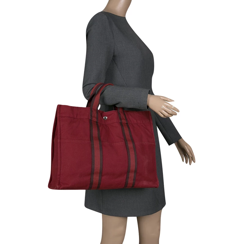 Hermes Red Canvas Fourre Tout Tote For Women 4 Hermes Red Canvas Fourre Tout Tote For Women - Image 2