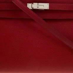 Hermes Rouge Garance Epsom Leather Palladium Hardware Kelly Sellier 32 Bag For Women -Deals Hermes Store luxury women hermes used handbags p138441 005