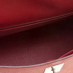 Hermes Rouge Garance Epsom Leather Palladium Hardware Kelly Sellier 32 Bag For Women -Deals Hermes Store luxury women hermes used handbags p138441 007