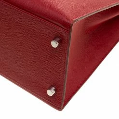 Hermes Rouge Garance Epsom Leather Palladium Hardware Kelly Sellier 32 Bag For Women -Deals Hermes Store luxury women hermes used handbags p138441 015