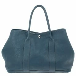 Hermes Blue Leather Garden Party Tote For Women -Deals Hermes Store luxury women hermes used handbags p13857 004