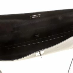 Hermes Black Box Calf Leather Palladium Hardware Kelly Longue Clutch 34cm For Women -Deals Hermes Store luxury women hermes used handbags p139053 0007