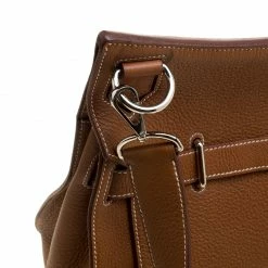 Hermes Brown Clemence Leather Palladium Hardware Jypsiere 37 Bag For Women -Deals Hermes Store luxury women hermes used handbags p140584 011