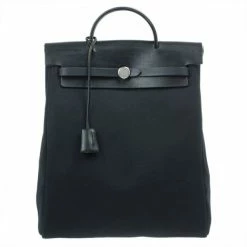 Hermes Black Herbag Convertible Satchel For Women