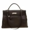 Hermes Cacao Clemence Leather Palladium Hardware Kelly Retourne 40 Bag For Women