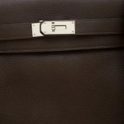 Hermes Cacao Clemence Leather Palladium Hardware Kelly Retourne 40 Bag For Women -Deals Hermes Store luxury women hermes used handbags p140707 005