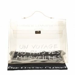 Hermes Clear Vinyl Souvenir Kelly Bag For Women -Deals Hermes Store luxury women hermes used handbags p141415 009