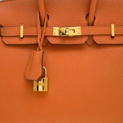 Hermes Orange Togo Leather Gold Hardware Birkin 25 Bag For Women -Deals Hermes Store luxury women hermes used handbags p141855 005