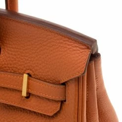 Hermes Orange Togo Leather Gold Hardware Birkin 25 Bag For Women -Deals Hermes Store luxury women hermes used handbags p141855 014