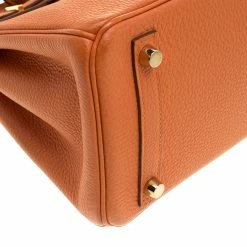 Hermes Orange Togo Leather Gold Hardware Birkin 25 Bag For Women -Deals Hermes Store luxury women hermes used handbags p141855 015