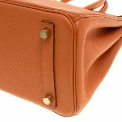 Hermes Orange Togo Leather Gold Hardware Birkin 25 Bag For Women -Deals Hermes Store luxury women hermes used handbags p141855 016