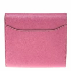Hermes Pink Epsom Leather Palladium Constance Wallet For Women -Deals Hermes Store luxury women hermes used handbags p144563 004
