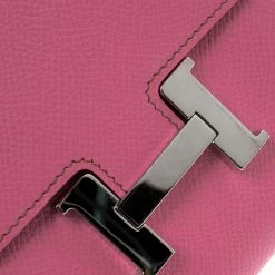 Hermes Pink Epsom Leather Palladium Constance Wallet For Women -Deals Hermes Store luxury women hermes used handbags p144563 005