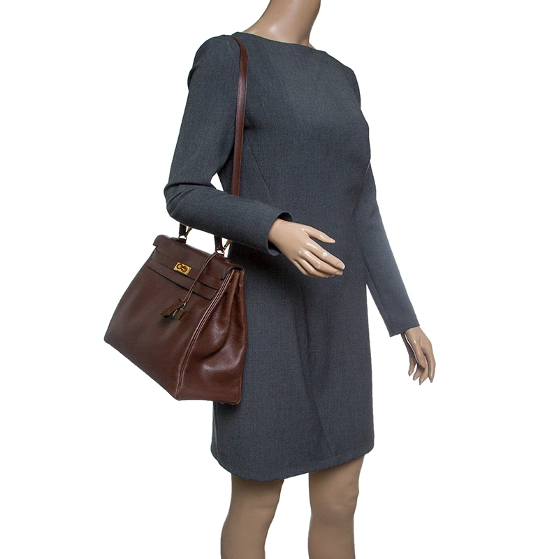 Hermes Prune Courchevel Leather Gold Hardware Kelly Retourne 35 Bag For Women 4 Hermes Prune Courchevel Leather Gold Hardware Kelly Retourne 35 Bag For Women - Image 2