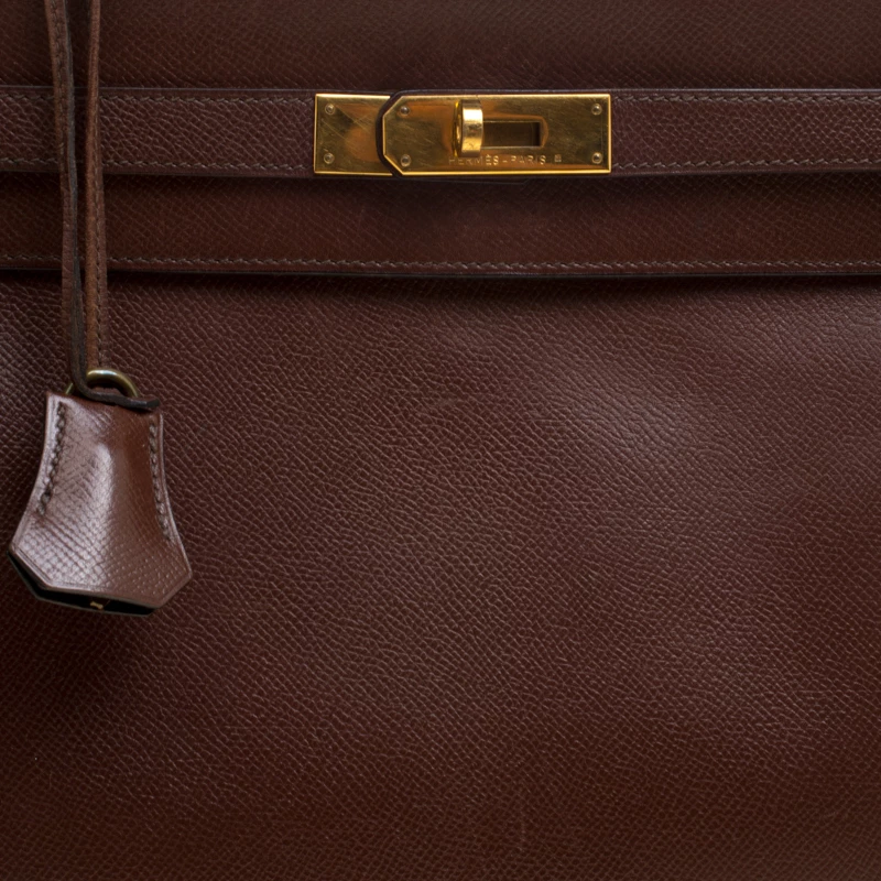 Hermes Prune Courchevel Leather Gold Hardware Kelly Retourne 35 Bag For Women 7 Hermes Prune Courchevel Leather Gold Hardware Kelly Retourne 35 Bag For Women - Image 5