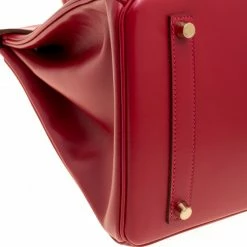Hermes Red Box Calf Leather Gold Hardware Birkin 35 Bag For Women -Deals Hermes Store luxury women hermes used handbags p146749 0015