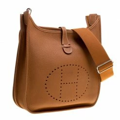Hermes Marron Togo Leather Evelyne III PM Bag For Women 16 Hermes Marron Togo Leather Evelyne III PM Bag For Women -Deals Hermes Store luxury women hermes used handbags p147171 003
