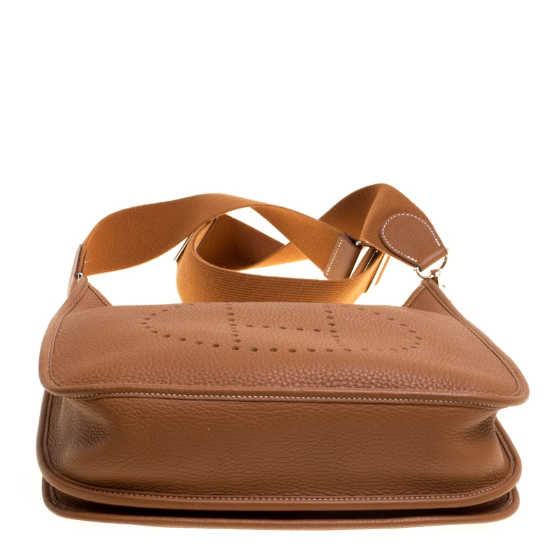 Hermes Marron Togo Leather Evelyne III PM Bag For Women 8 Hermes Marron Togo Leather Evelyne III PM Bag For Women - Image 6