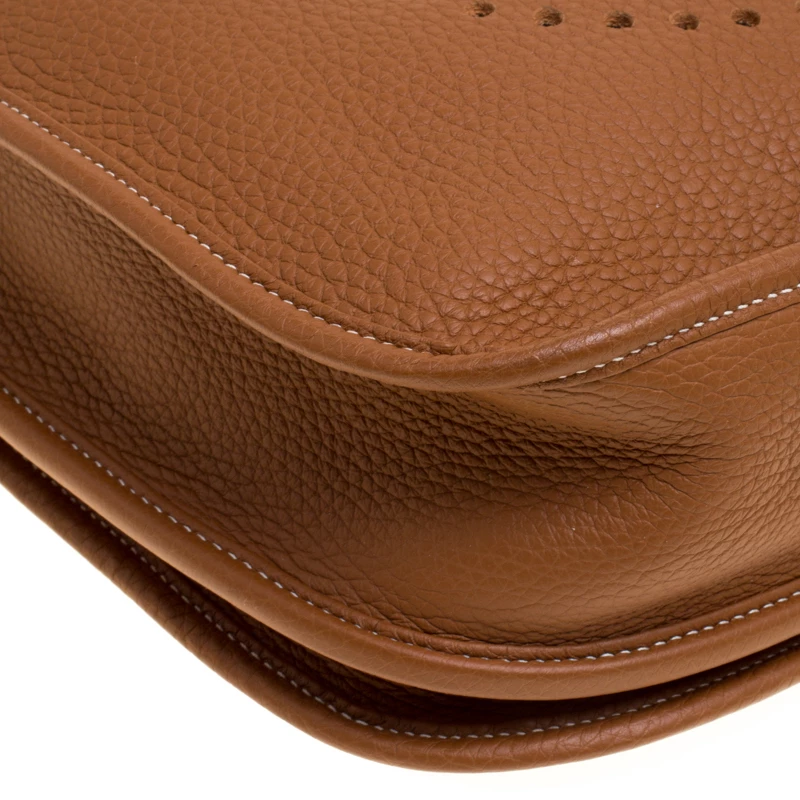Hermes Marron Togo Leather Evelyne III PM Bag For Women 13 Hermes Marron Togo Leather Evelyne III PM Bag For Women - Image 11
