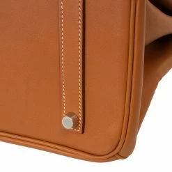 Hermes Gold Swift Leather Silver Hardware Birkin 35 For Women -Deals Hermes Store luxury women hermes used handbags p15092 010