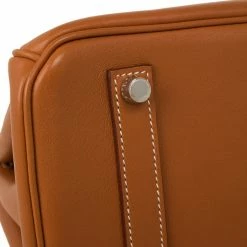 Hermes Gold Swift Leather Silver Hardware Birkin 35 For Women -Deals Hermes Store luxury women hermes used handbags p15092 011